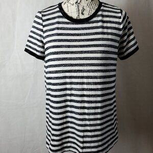 GAP Black & White Striped Knit To - Medium